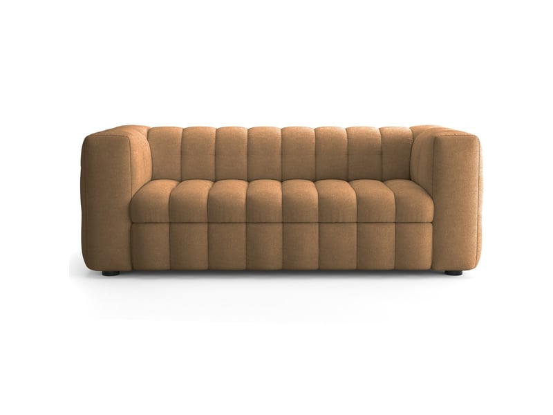 Canapé capitonné convertible 3 places en tissu chenille moka - ouverture express - cester Cester - Conforama A