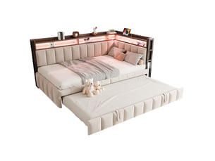 Lit banquette 90x200 cm VIVRYN   coloris beige