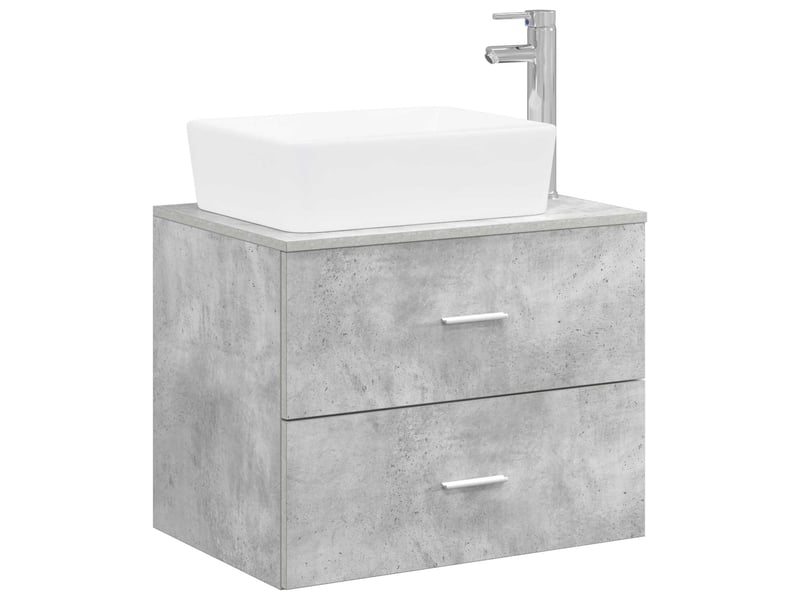  Ensemble de mobilier de salle de bain gris béton cf64686  - Conforama A