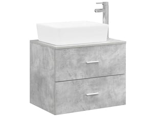 Ensemble de mobilier de salle de bain gris béton cf64686