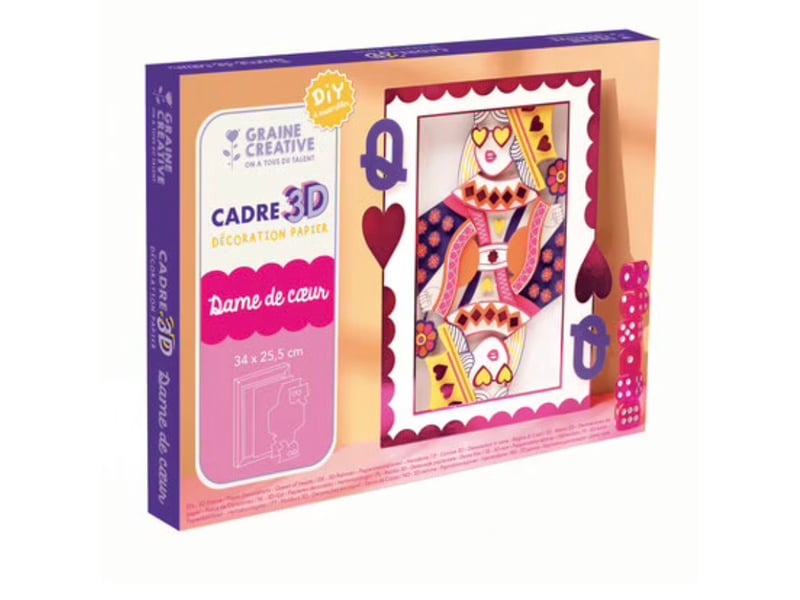  Cadre 3d en papier - dame de coeur 650502 - Conforama A