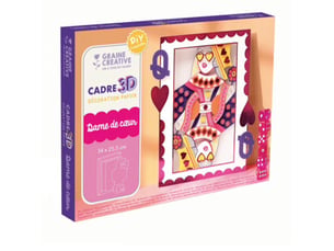 Cadre 3d en papier - dame de coeur