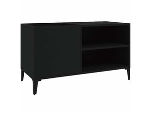 Armoire à disques, armoire de rangement noir 84,5x38x48 cm bois d'ingénierie