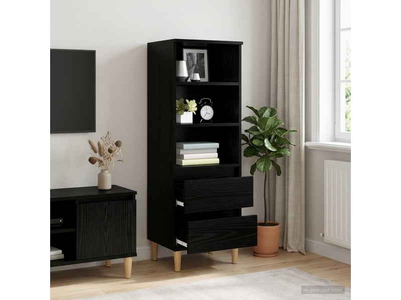  Buffet - haut armoire chêne noir 40 x 36 x 110 cm bois d'ingénierie  - Conforama D