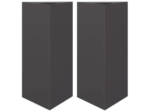 Jardinière - bac à fleurss 2 pcs noir triangulaire 40x34,5x75 cm acier