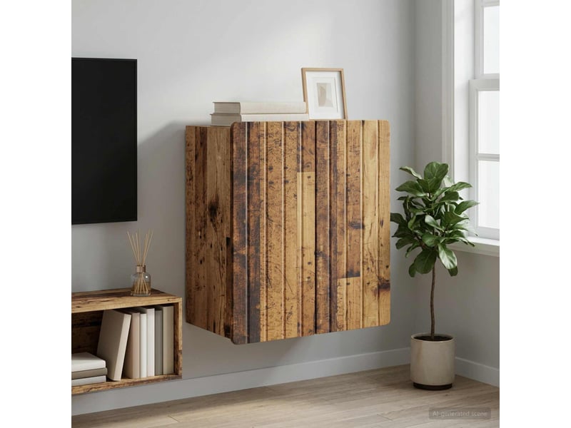  Armoire murale salon, meuble de rangement bois ancien 59 x 31 x 64 cm bois d'ingénierie  - Conforama B