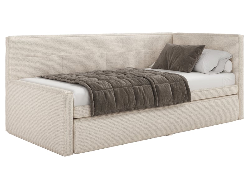  Selsey nesmi - lit rembourré - 90x200 cm - tissu tressé beige clair Nesmi - Conforama D
