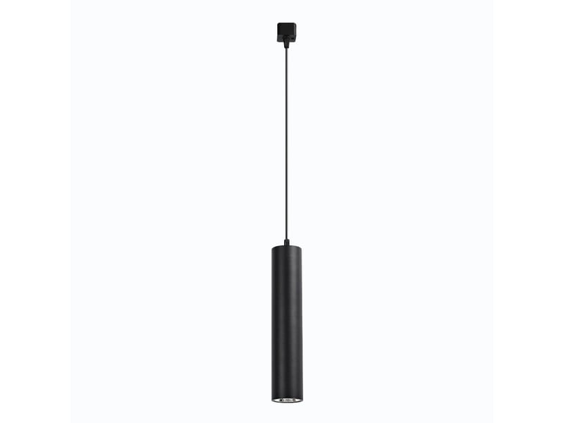  Lampe à suspension de 30 cm à cylindre noir 3000k lumière chaude  - Conforama A