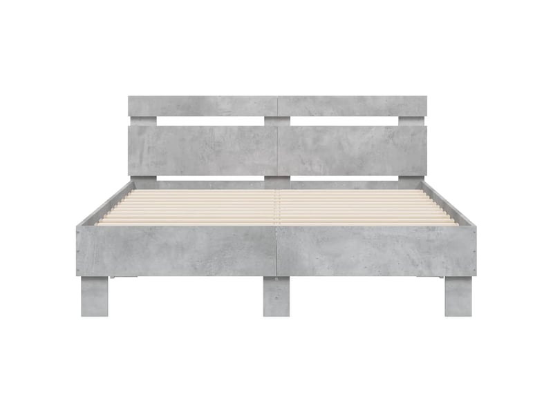  Lit double- lit adulte -  cadre de lit sans matelas gris béton 135x190 cm  - Conforama D
