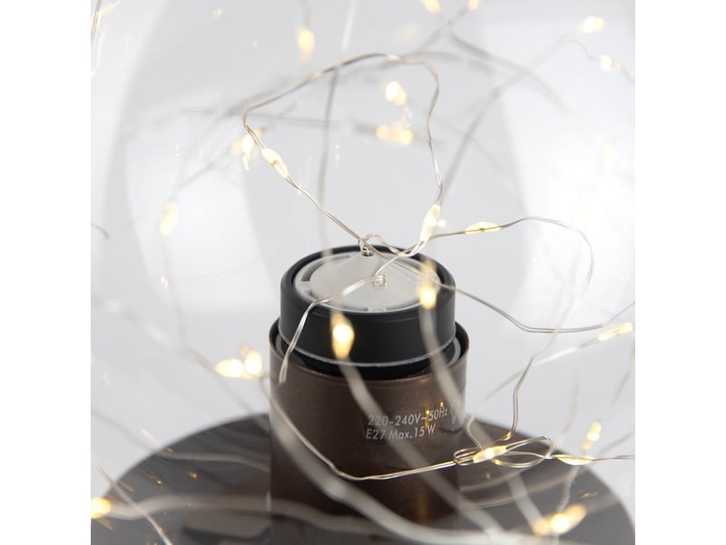  Lampe de table chic d'hôtel bronze foncé avec verre transparent avec cordon d'éclairage e27 - pallon trend  - Conforama E