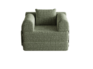 Canapé-lit 2-en-1 en chenille avec rangement dans l’accoudoir, structure métallique triple, configuration modulable