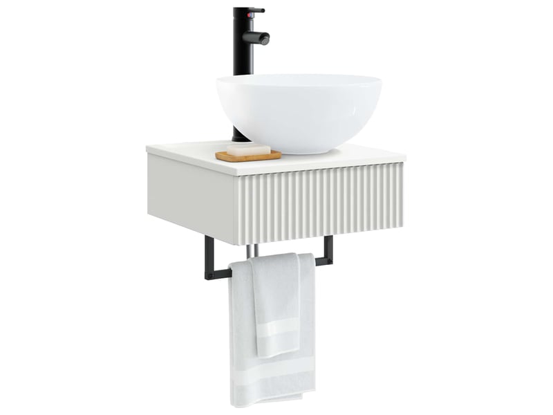 Basin de lavage mural, lavabo blanc 40x41x40.5 cm bois d'ingénierie - Conforama C