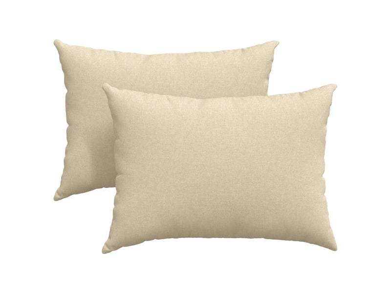  Lot de 2 coussins de canapé, coussins décoratifs tissu crème 70 x 50 cm cf58821  - Conforama A