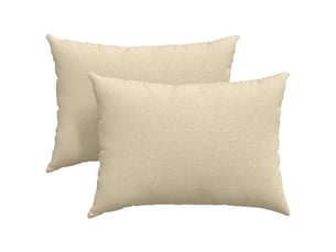 Lot de 2 coussins de canapé, coussins décoratifs tissu crème 70 x 50 cm cf58821