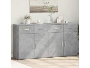 Buffets 2 pcs - bahut - meuble de rangement gris béton 79x38x80 cm bois d'ingénierie