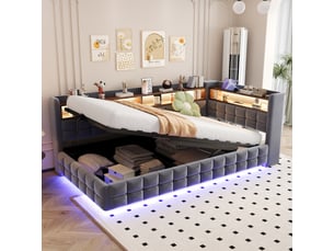 Lit banquette 90x200 cm <strong>SAPGAKS</strong> <strong></strong> coloris gris