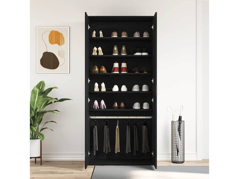  Meuble à chaussure, cabinet à chaussures 80x39x178 cm bois d'ingénierie shl9937  - Conforama D