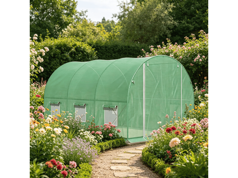  Serre de jardin extérieure avec porte enroulable zippée, grande serre de culture  - Conforama B