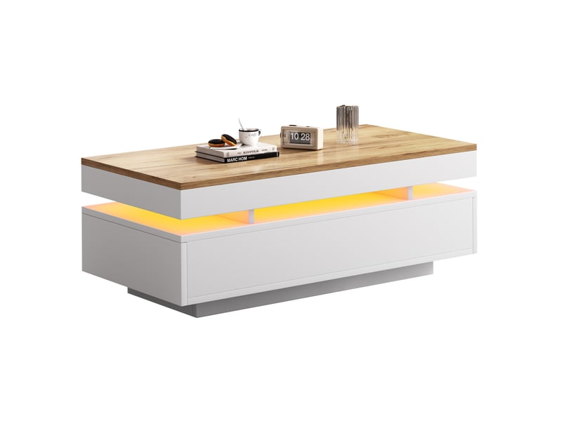 Table basse led 2 tiroirs 100 x 50 cm evryae - Conforama A
