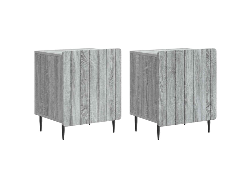 Table de chevet - cabinet de chevet - table de nuit 2 pièces sonoma gris 43 x 34,5 x 52 cm - Conforama A