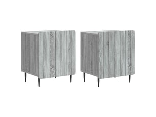 Table de chevet - cabinet de chevet - table de nuit 2 pièces sonoma gris 43 x 34,5 x 52 cm