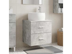 Vanité de lavabo mural, meuble de rangement gris béton 49.5x44.5x66 cm shl1636