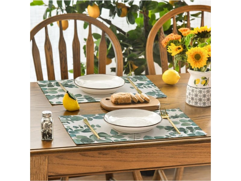  Lot de 6 sets de table d'été en eucalyptus - décoration de table de cuisine - décoration intérieure - vacances- 30 x 45 cm  - Conforama C