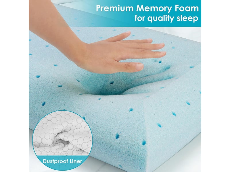  Oreiller à mémoire de forme 40x60 cm – infusé de gel rafraîchissant – coussin respirant – housse lavable – oreiller memoire forme, white  - Conforama D