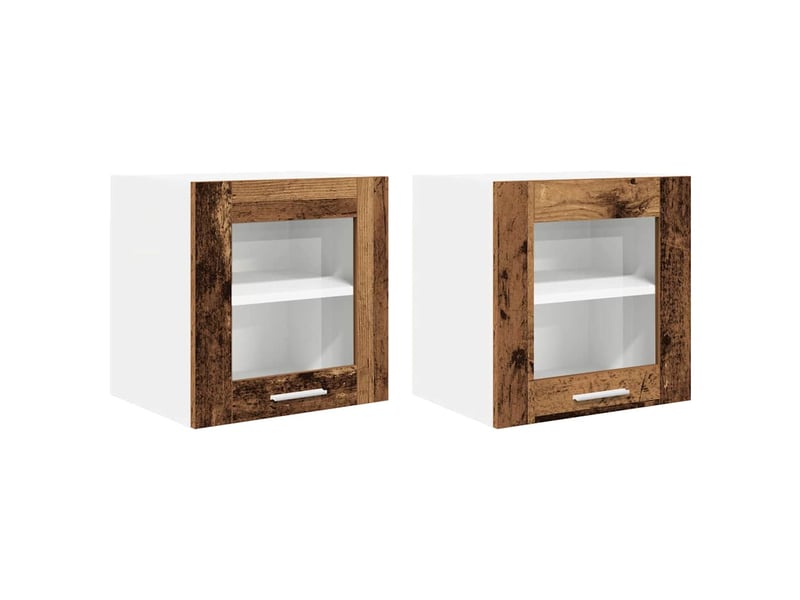  Meuble de rangement cuisine, armoire suspendue 2 pcs bois ancien bois d'ingénierie shl872  - Conforama A