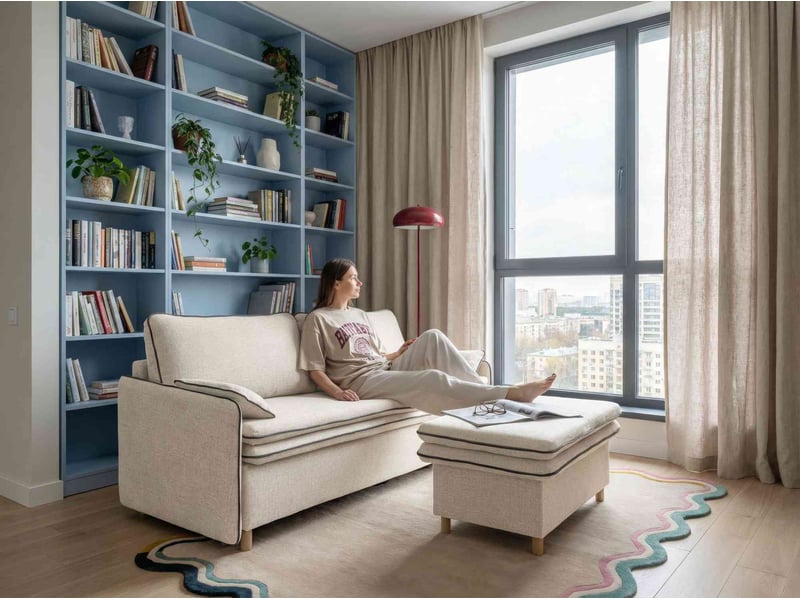  Sam, pouf coffre de rangement, 70x91 cm, beige Sam - Conforama B