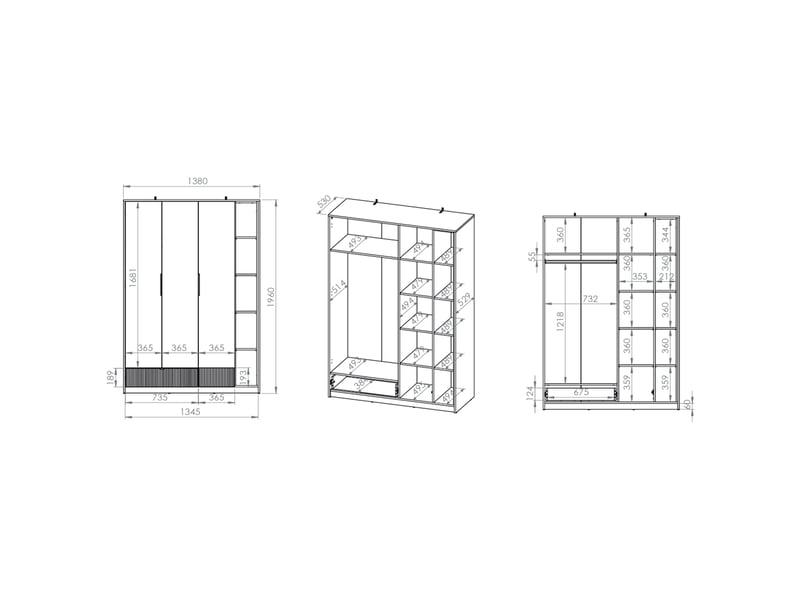  Selsey torino - armoire - 138 cm - blanc Torino - Conforama E