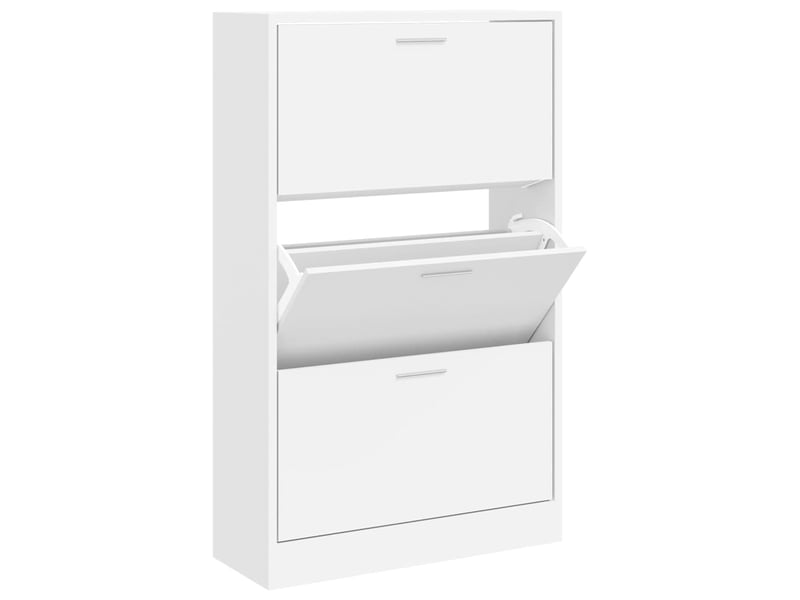  Meuble à chaussure | armoire à chaussures blanc 63x24x103 cm bois d'ingénierie  - Conforama C