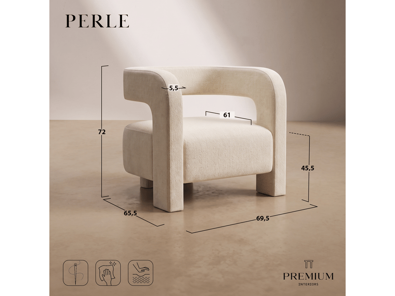  Fauteuil en velours chenillé terracotta perle CF18VCTC - Conforama E