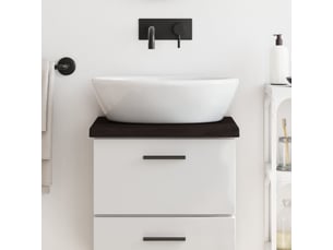 Comptoir de salle de bain, plan de travail marron foncé bois massif traité cf65852