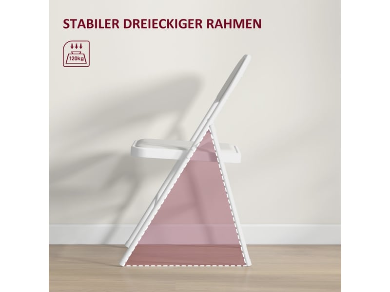  Lot de 4 chaises pliantes en simili cuir blanc - avec coussin - pieds acier - bureauaccueil  - Conforama E