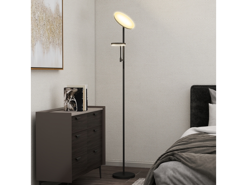  Lampadaire led 42w dimmable 2700k-6500k 4 couleurs variation continue, 4 modes scène, télécommande et contrôle tactile  - Conforama C