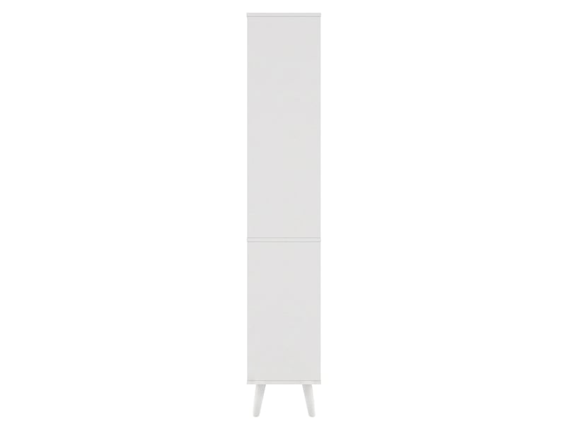 Armoire de salle de bains haute blanche en mdf, portes réversibles, tiroir et rangement vertical pratique - Conforama E