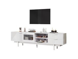 Meuble tv coloris blanc 200 cm <strong>OKWISH</strong>  <strong></strong>