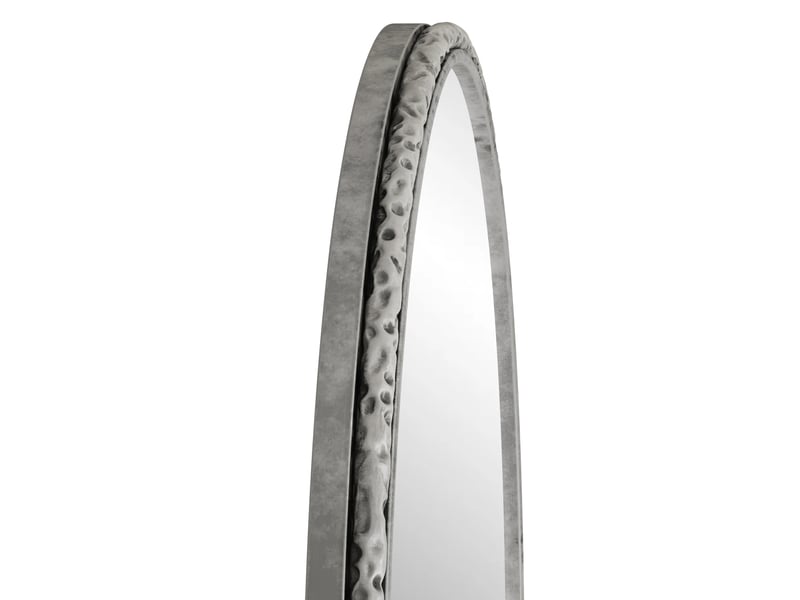  Miroir de salle de bains arche 61 x 91 cm argent, cadre en fer et verre trempe, a suspendre au mur  - Conforama E