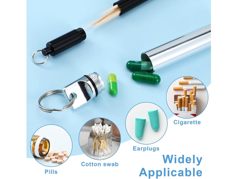  Lot de 4 petits étuis à cure-dents en métal, boîte de voyage en alliage d'aluminium, étui de poche avec porte-clés No Commercial reference - Conforama B