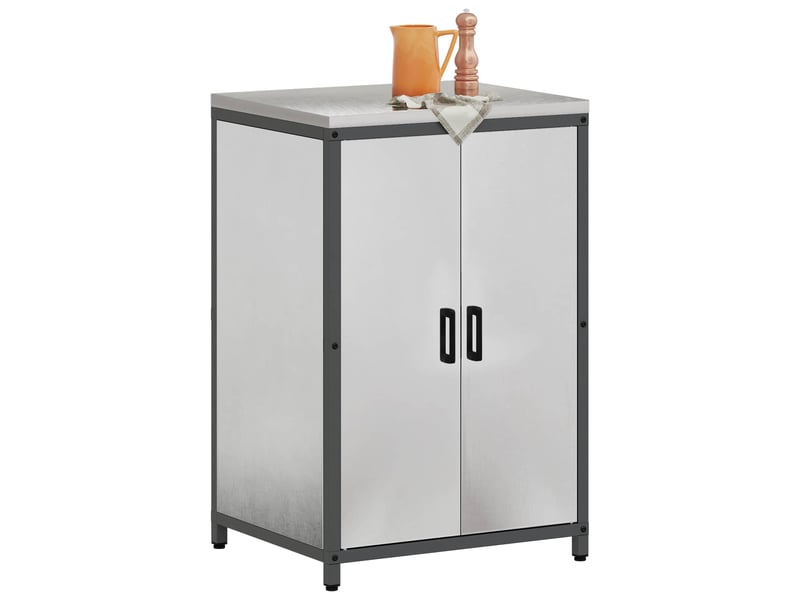  Meuble de rangement de cuisine hattem argenté 60x50x92cm  - Conforama C