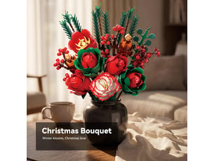 Set de construction bouquet de roses de noël – kit de fleurs artificielles pour adultes