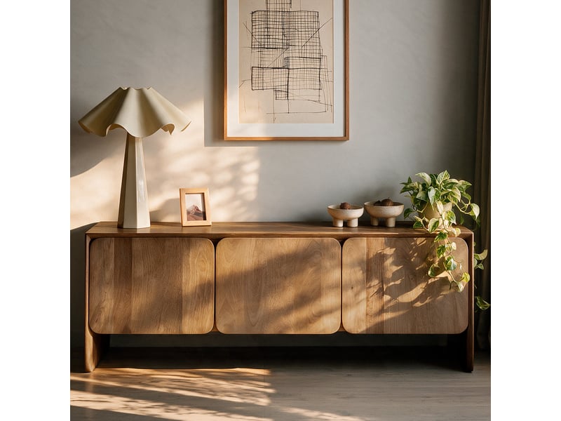  Meuble tv en bois de manguier marron clair-achille Achille - Conforama B