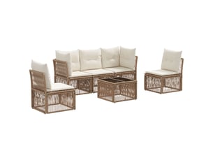 Vidaxl ensemble de canapé de jardin 6 pcs beige polyrotin