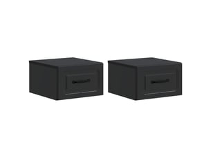 Table de chevet - cabinet de chevet - table de nuit mural 2 pc noir 34,5 x 33 x 20 cm