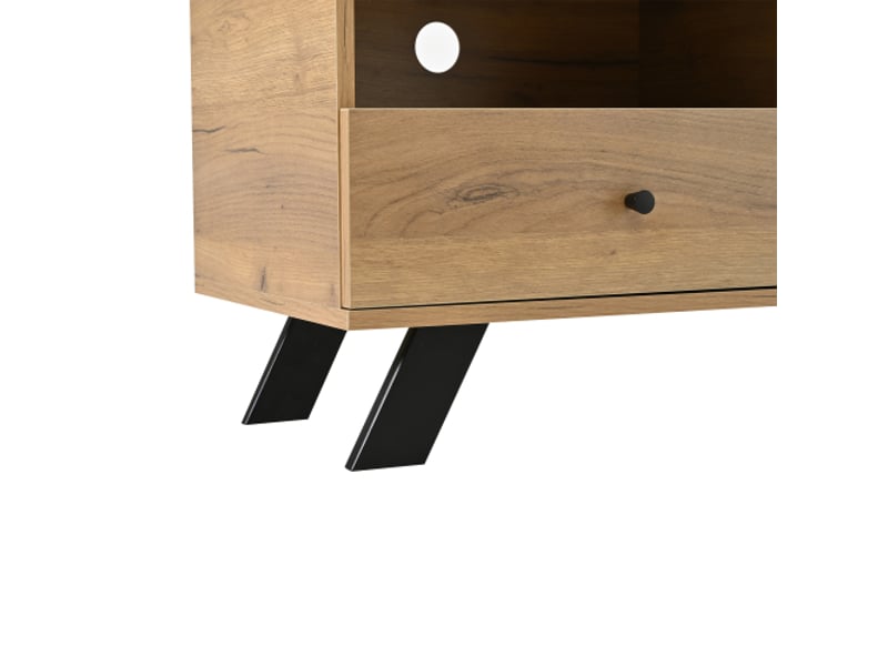  Meuble tv 150 cm bois clair – console tv avec 2 tiroirs, bas de salon, compatible 60 pouces  - Conforama D