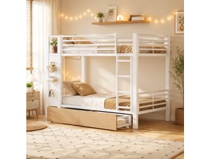 Lit superposé 90x200 cm <strong>HAUSS SPOLE</strong> <strong></strong> coloris blanc