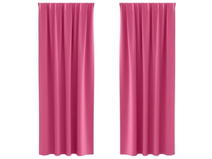 Lot de 2 rideaux occultants, rideaux black-out avec anneaux rose vif 245 x 140 cm cf44764