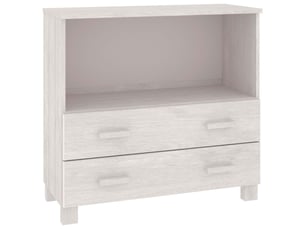 Buffet - bahut - meuble de rangement hamar blanc 85x35x80 cm bois massif de pin