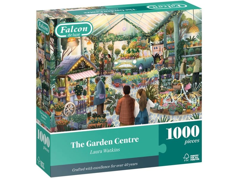  Puzzle jumbo 1000 pieces le garden centre illustration laura watkins dos bleu 1110500135 - Conforama A